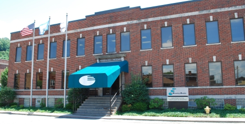 Front entrance of WHEELING-NIPPON STEEL office building